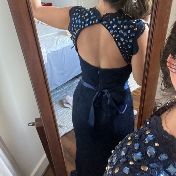 Prom / wedding guest Nightway navy blue gown - Picture 4 of 5